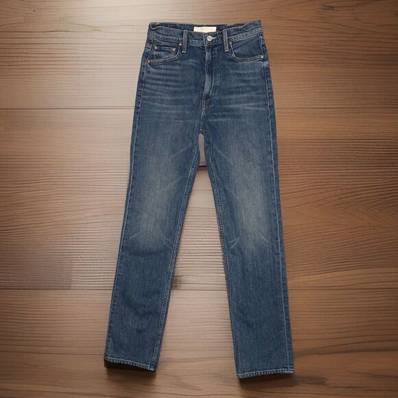 Mother High Waist Rider Skimp Jeans Women’s 28 Blue Distressed High Rise - Picture 1 of 12